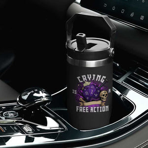 Funny RPG Gamer Crying Is A Free Action Flip Straw Tumbler Vintage D20 Side Quests Tabletop TS11 Print Your Wear