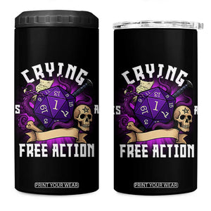 Funny RPG Gamer Crying Is A Free Action 4 in 1 Can Cooler Tumbler Vintage D20 Side Quests Tabletop TS11 One Size: 16 oz Black Print Your Wear