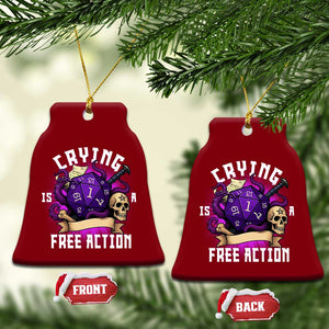 Funny RPG Gamer Crying Is A Free Action Ceramic Ornament Vintage D20 Side Quests Tabletop TS11 Print Your Wear