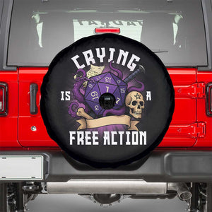 Funny RPG Gamer Crying Is A Free Action Spare Tire Cover Vintage D20 Side Quests Tabletop TS11 Black Print Your Wear