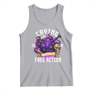 Funny RPG Gamer Crying Is A Free Action Tank Top Vintage D20 Side Quests Tabletop TS11 Athletic Heather Print Your Wear