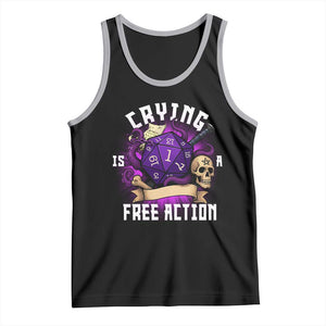 Funny RPG Gamer Crying Is A Free Action Tank Top Vintage D20 Side Quests Tabletop TS11 Black Athletic Heather Print Your Wear