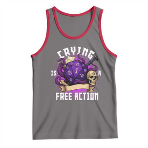 Funny RPG Gamer Crying Is A Free Action Tank Top Vintage D20 Side Quests Tabletop TS11 Deep Heather Red Print Your Wear