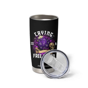 Funny RPG Gamer Crying Is A Free Action Tumbler Cup Vintage D20 Side Quests Tabletop TS11 Print Your Wear