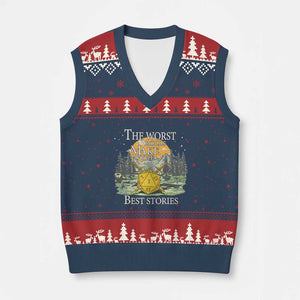 Not All Those Who Wander Are Lost Nevermind V-Neck Knit Sweater Vest Funny RPG Parody Gamer TS11 Navy Red Print Your Wear