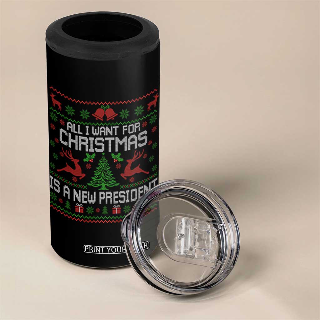 All I Want For Christmas Is A New President 4 in 1 Can Cooler Tumbler Funny Xmas Political Satire TS11 Print Your Wear
