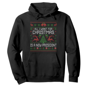 All I Want For Christmas Is A New President Hoodie Funny Xmas Political Satire TS11 Black Print Your Wear