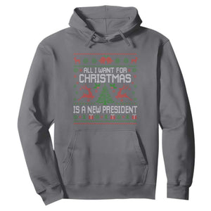 All I Want For Christmas Is A New President Hoodie Funny Xmas Political Satire TS11 Charcoal Print Your Wear