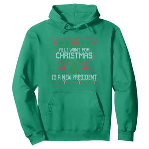All I Want For Christmas Is A New President Hoodie Funny Xmas Political Satire TS11 Irish Green Print Your Wear
