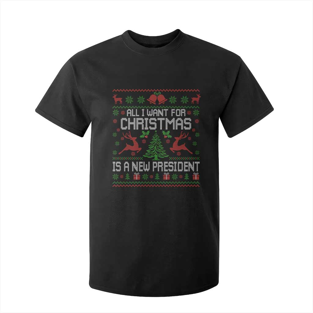 All I Want For Christmas Is A New President T Shirt For Kid Funny Xmas Political Satire TS11 Black Print Your Wear