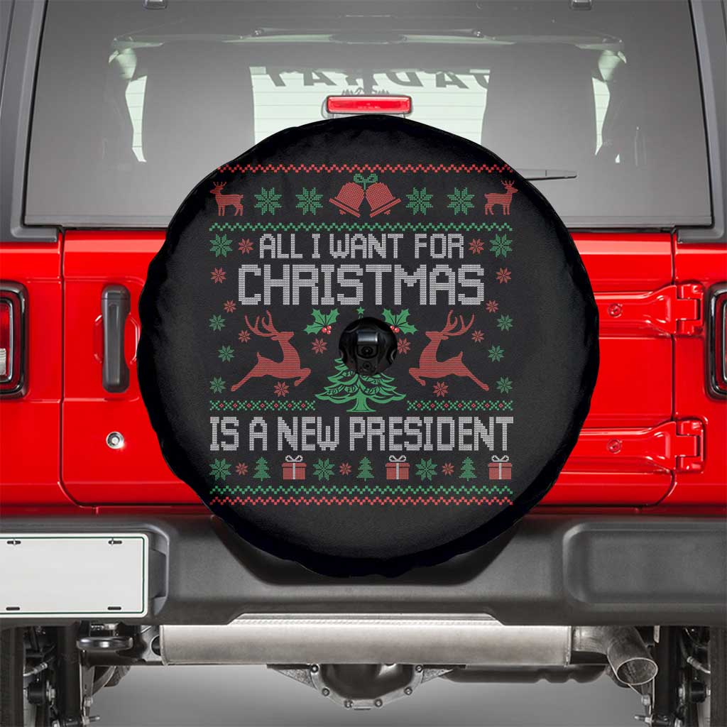 All I Want For Christmas Is A New President Spare Tire Cover Funny Xmas Political Satire TS11 Black Print Your Wear
