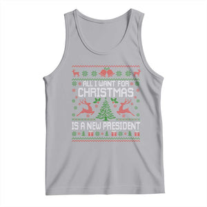 All I Want For Christmas Is A New President Tank Top Funny Xmas Political Satire TS11 Athletic Heather Print Your Wear
