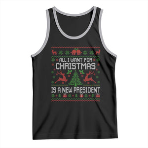 All I Want For Christmas Is A New President Tank Top Funny Xmas Political Satire TS11 Black Athletic Heather Print Your Wear