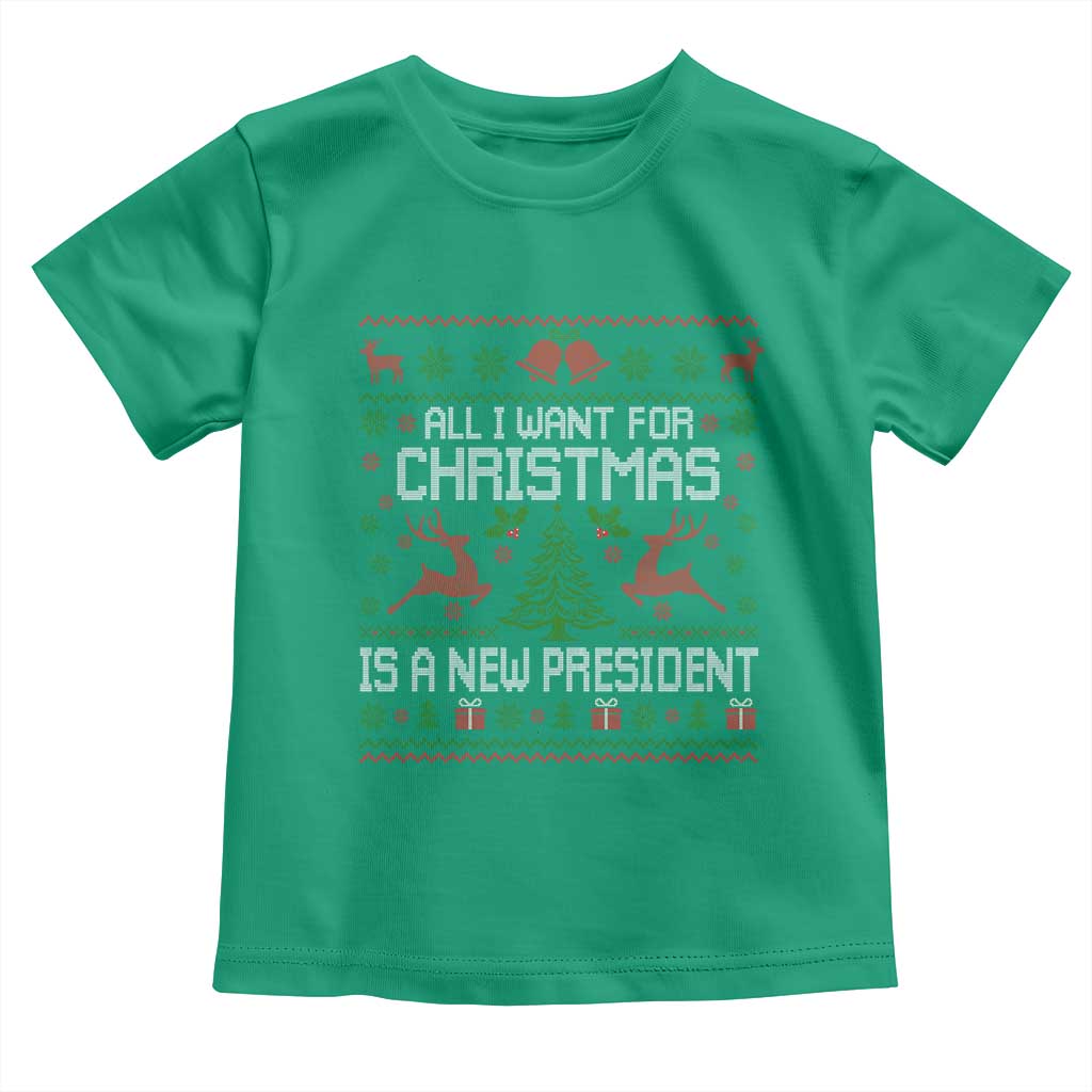 All I Want For Christmas Is A New President Toddler T Shirt Funny Xmas Political Satire TS11 Irish Green Print Your Wear