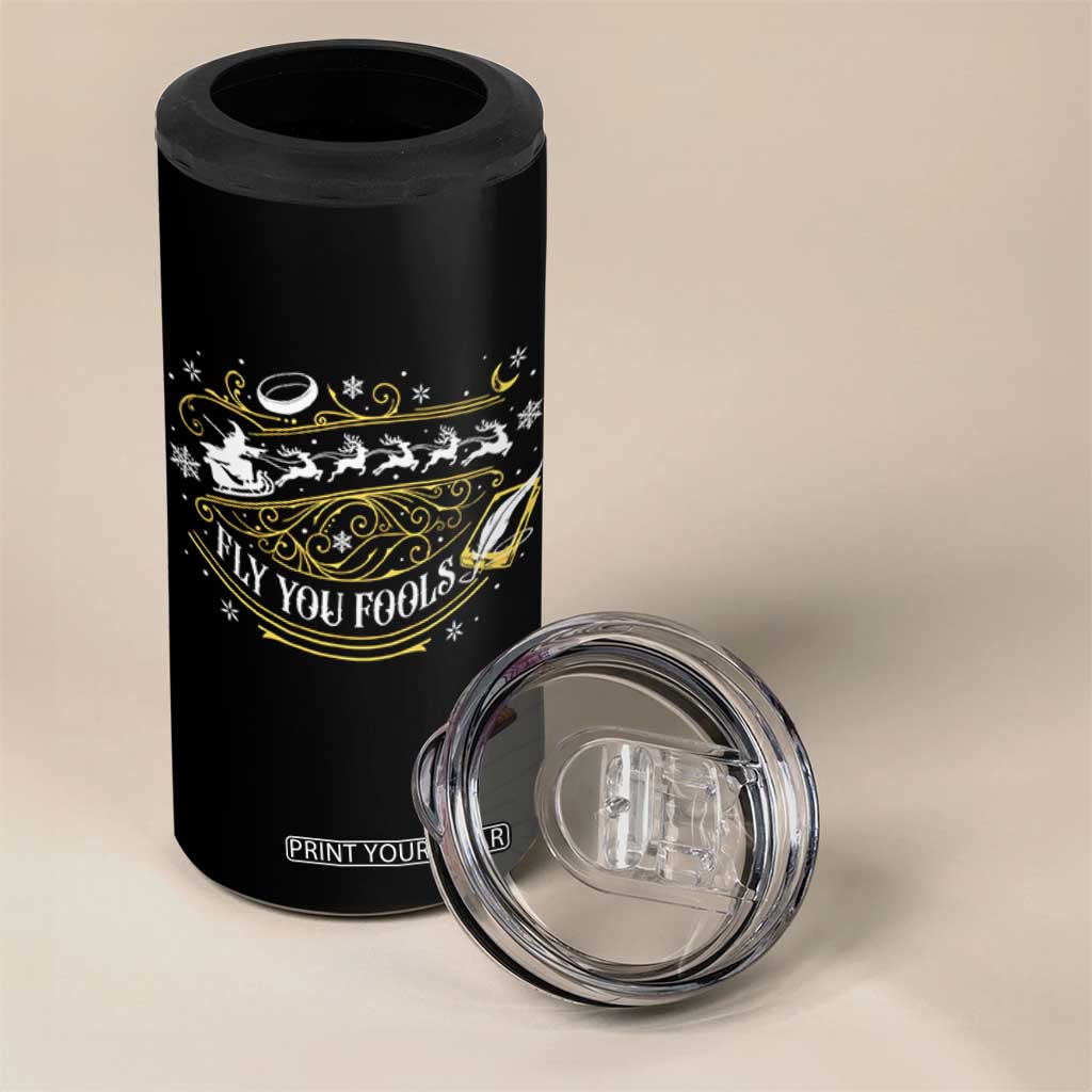 Funny Fly You Fools Christmas 4 in 1 Can Cooler Tumbler Fantasy Movie Wizard Santa Sleigh TS11 Print Your Wear