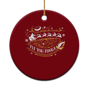 Funny Fly You Fools Christmas Ceramic Ornament Fantasy Movie Wizard Santa Sleigh TS11 1pc Red Print Your Wear