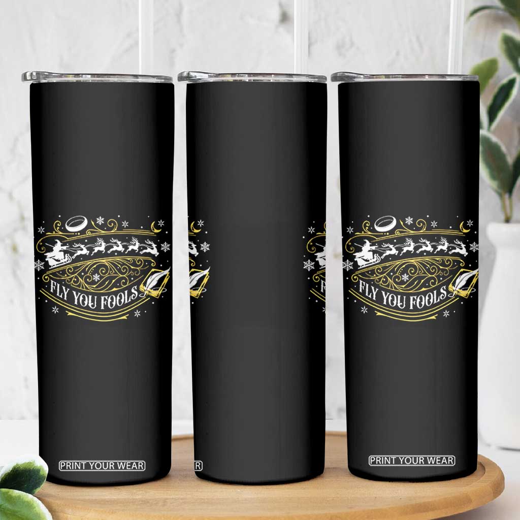 Funny Fly You Fools Christmas Skinny Tumbler Fantasy Movie Wizard Santa Sleigh TS11 Print Your Wear