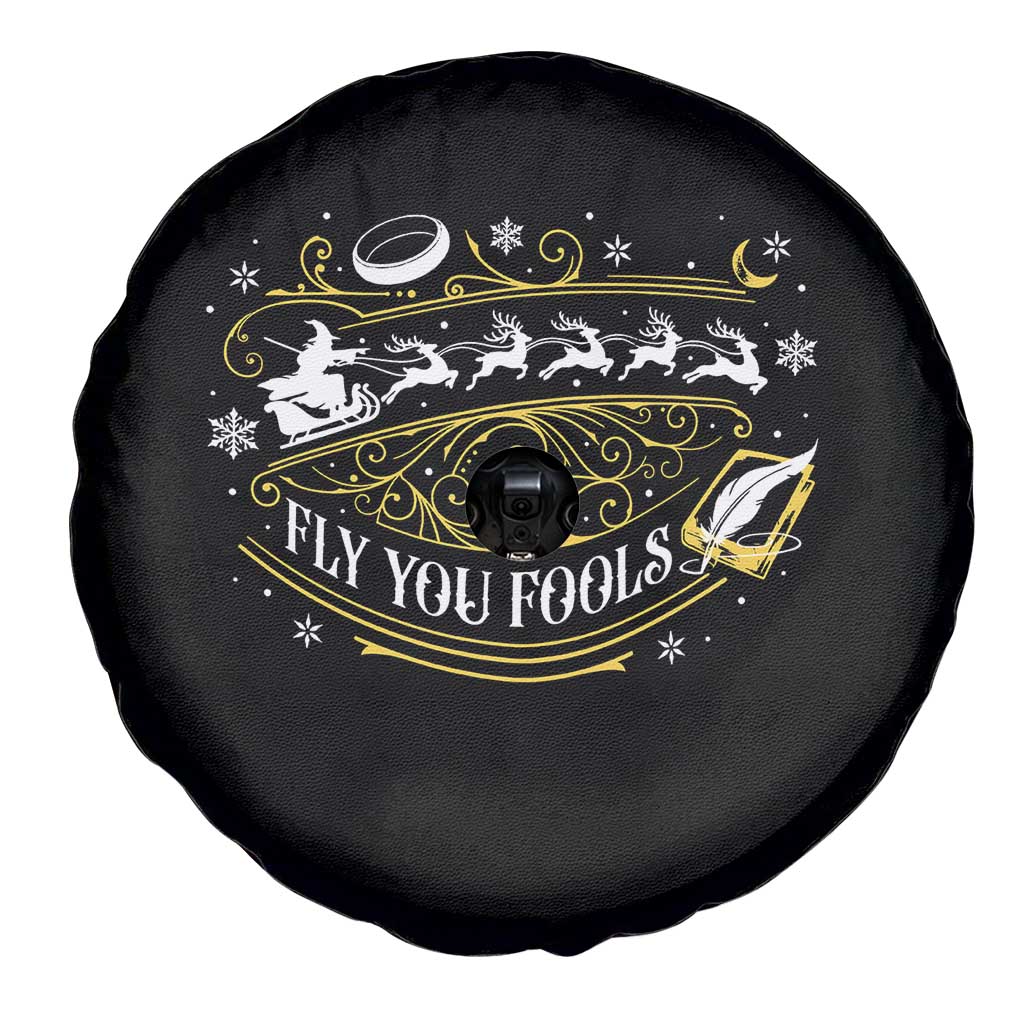 Funny Fly You Fools Christmas Spare Tire Cover Fantasy Movie Wizard Santa Sleigh TS11 Print Your Wear