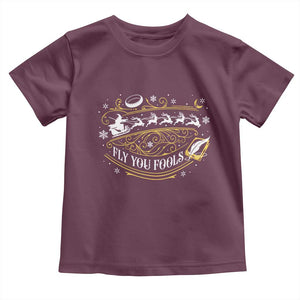 Funny Fly You Fools Christmas Toddler T Shirt Fantasy Movie Wizard Santa Sleigh TS11 Maroon Print Your Wear