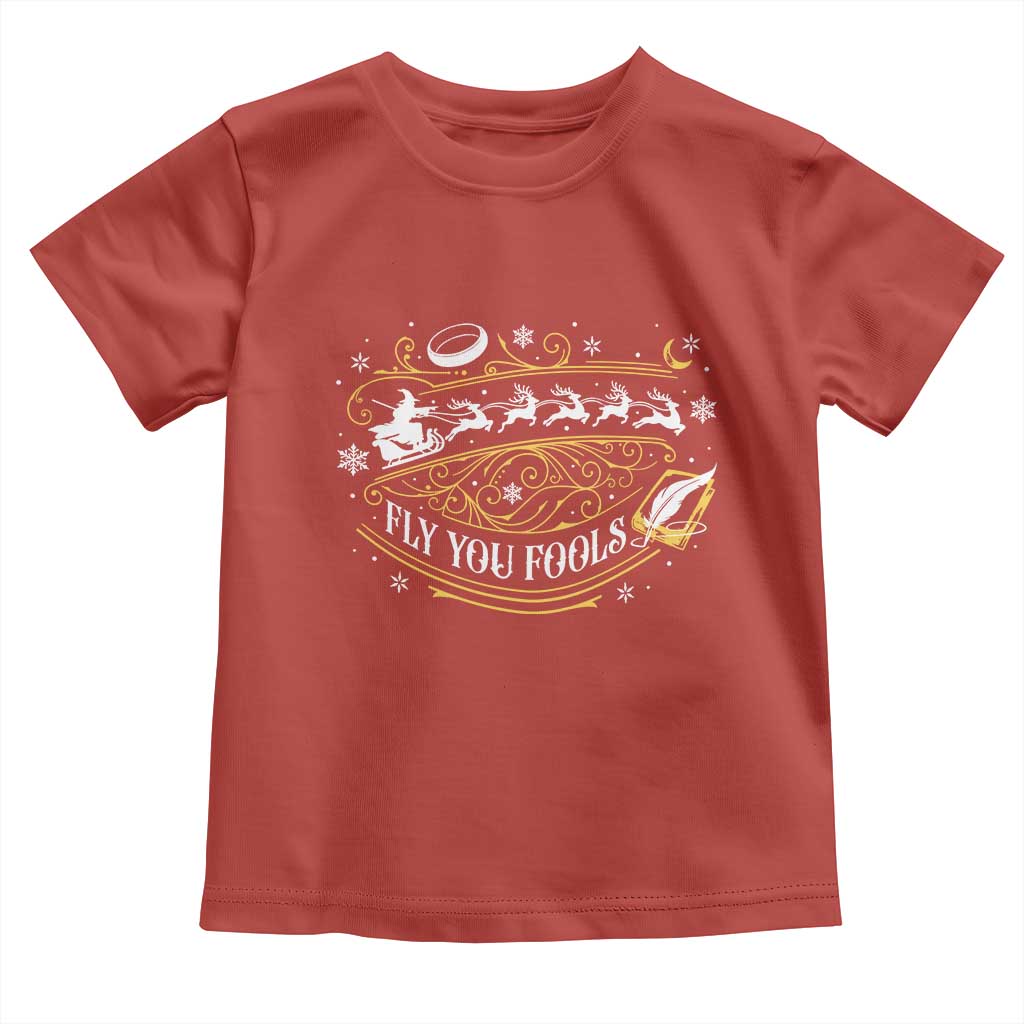 Funny Fly You Fools Christmas Toddler T Shirt Fantasy Movie Wizard Santa Sleigh TS11 Red Print Your Wear