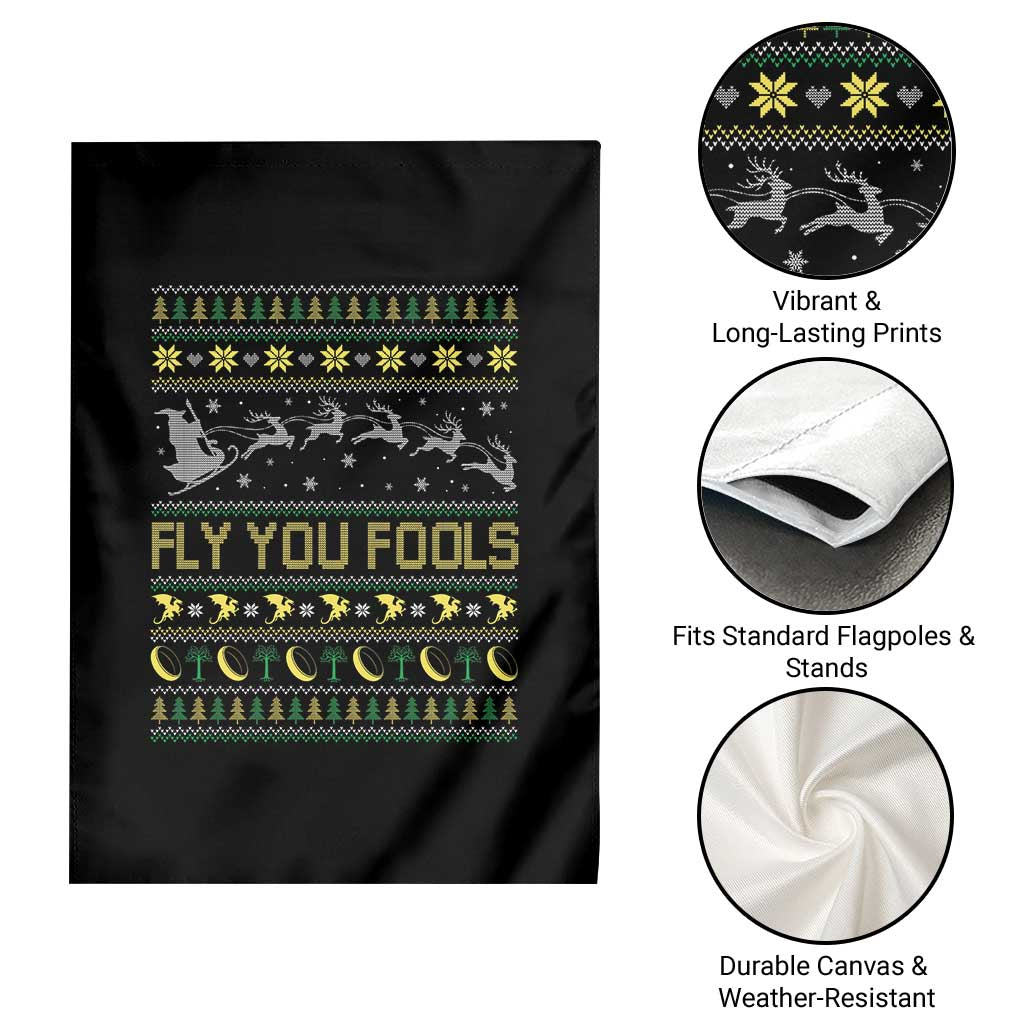 Funny Fly You Fools Christmas Garden Flag Fantasy Movie Xmas Wizard Santa TS11 Print Your Wear