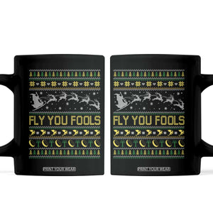 Funny Fly You Fools Christmas Coffee Mug Fantasy Movie Xmas Wizard Santa TS11 Black Print Your Wear