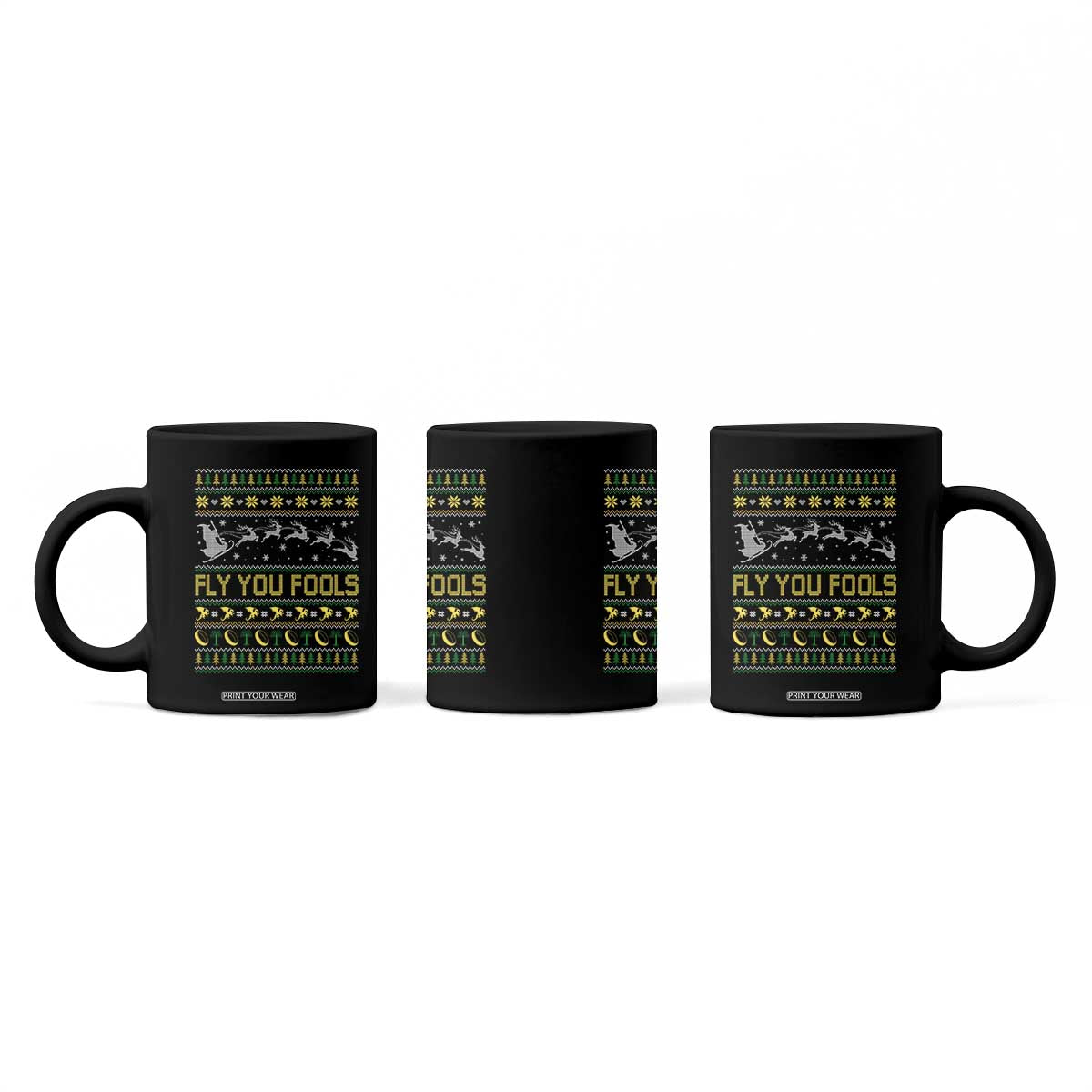 Funny Fly You Fools Christmas Coffee Mug Fantasy Movie Xmas Wizard Santa TS11 Print Your Wear