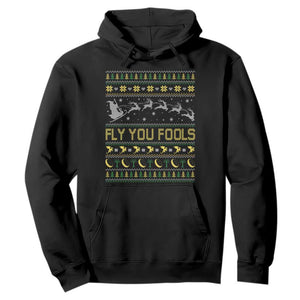 Funny Fly You Fools Christmas Hoodie Fantasy Movie Xmas Wizard Santa TS11 Black Print Your Wear