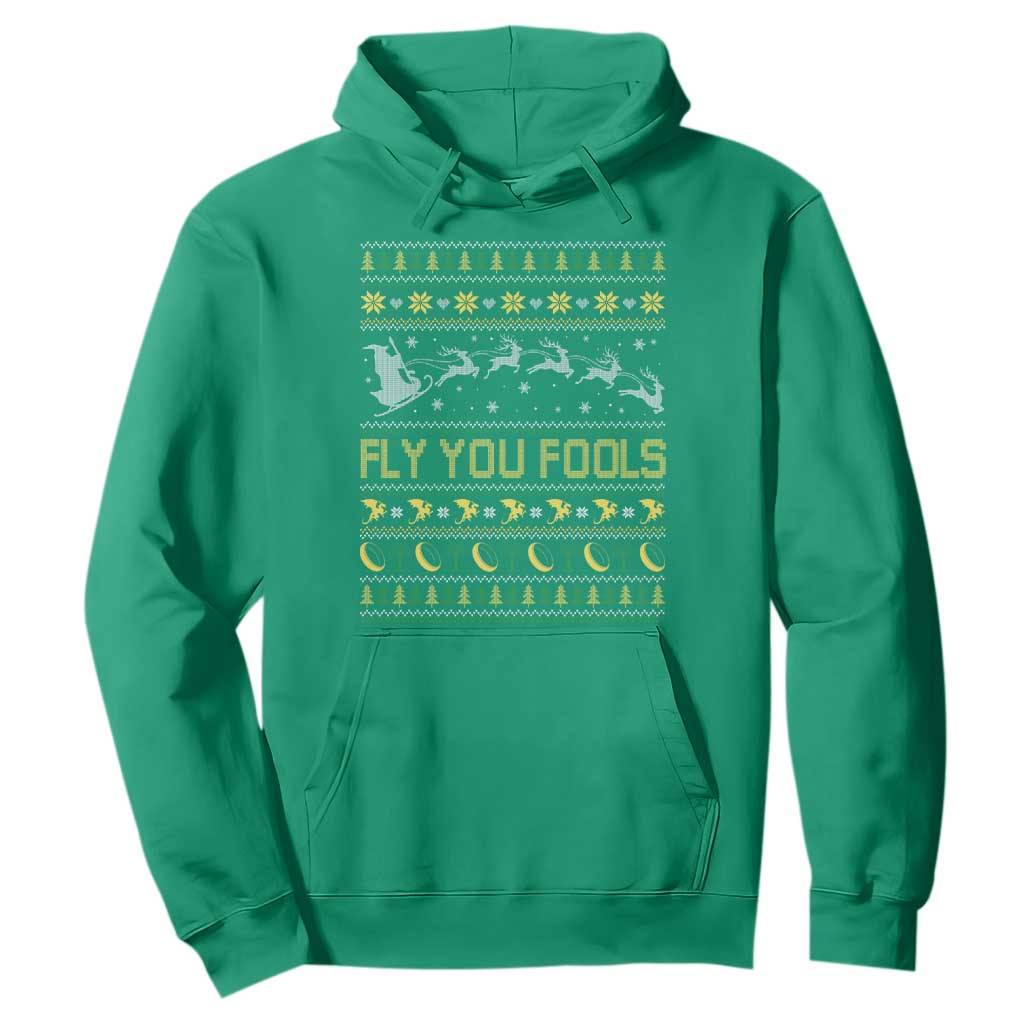 Funny Fly You Fools Christmas Hoodie Fantasy Movie Xmas Wizard Santa TS11 Irish Green Print Your Wear