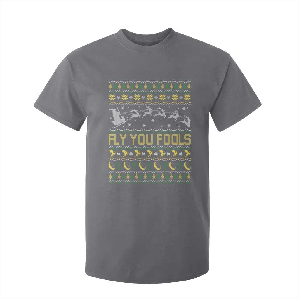 Funny Fly You Fools Christmas T Shirt For Kid Fantasy Movie Xmas Wizard Santa TS11 Charcoal Print Your Wear