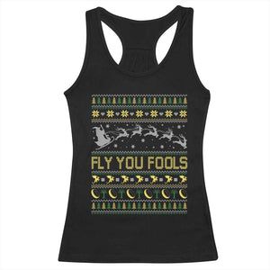 Funny Fly You Fools Christmas Racerback Tank Top Fantasy Movie Xmas Wizard Santa TS11 Black Print Your Wear
