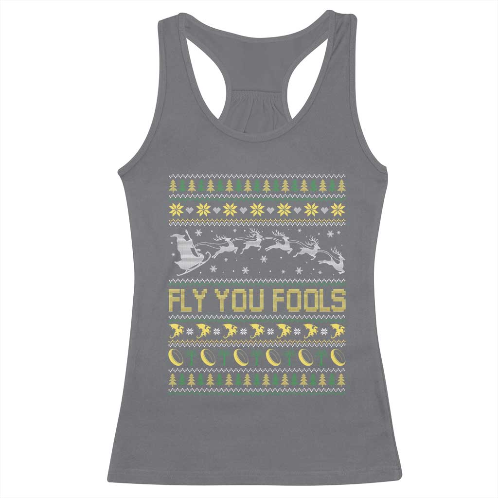 Funny Fly You Fools Christmas Racerback Tank Top Fantasy Movie Xmas Wizard Santa TS11 Charcoal Print Your Wear