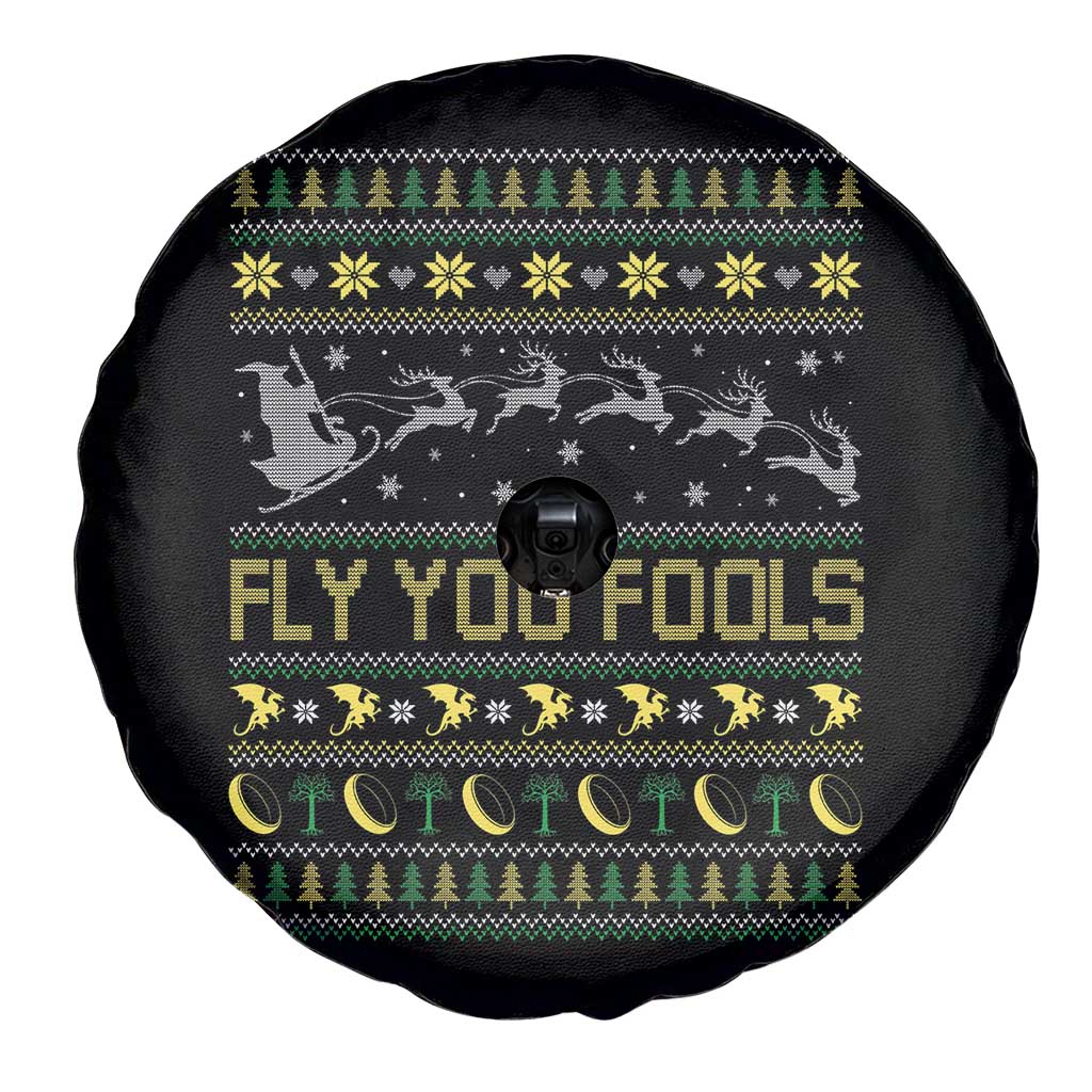 Funny Fly You Fools Christmas Spare Tire Cover Fantasy Movie Xmas Wizard Santa TS11 Print Your Wear