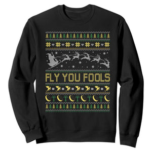 Funny Fly You Fools Christmas Sweatshirt Fantasy Movie Xmas Wizard Santa TS11 Black Print Your Wear