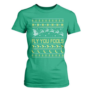 Funny Fly You Fools Christmas T Shirt For Women Fantasy Movie Xmas Wizard Santa TS11 Irish Green Print Your Wear