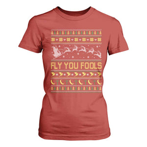 Funny Fly You Fools Christmas T Shirt For Women Fantasy Movie Xmas Wizard Santa TS11 Red Print Your Wear