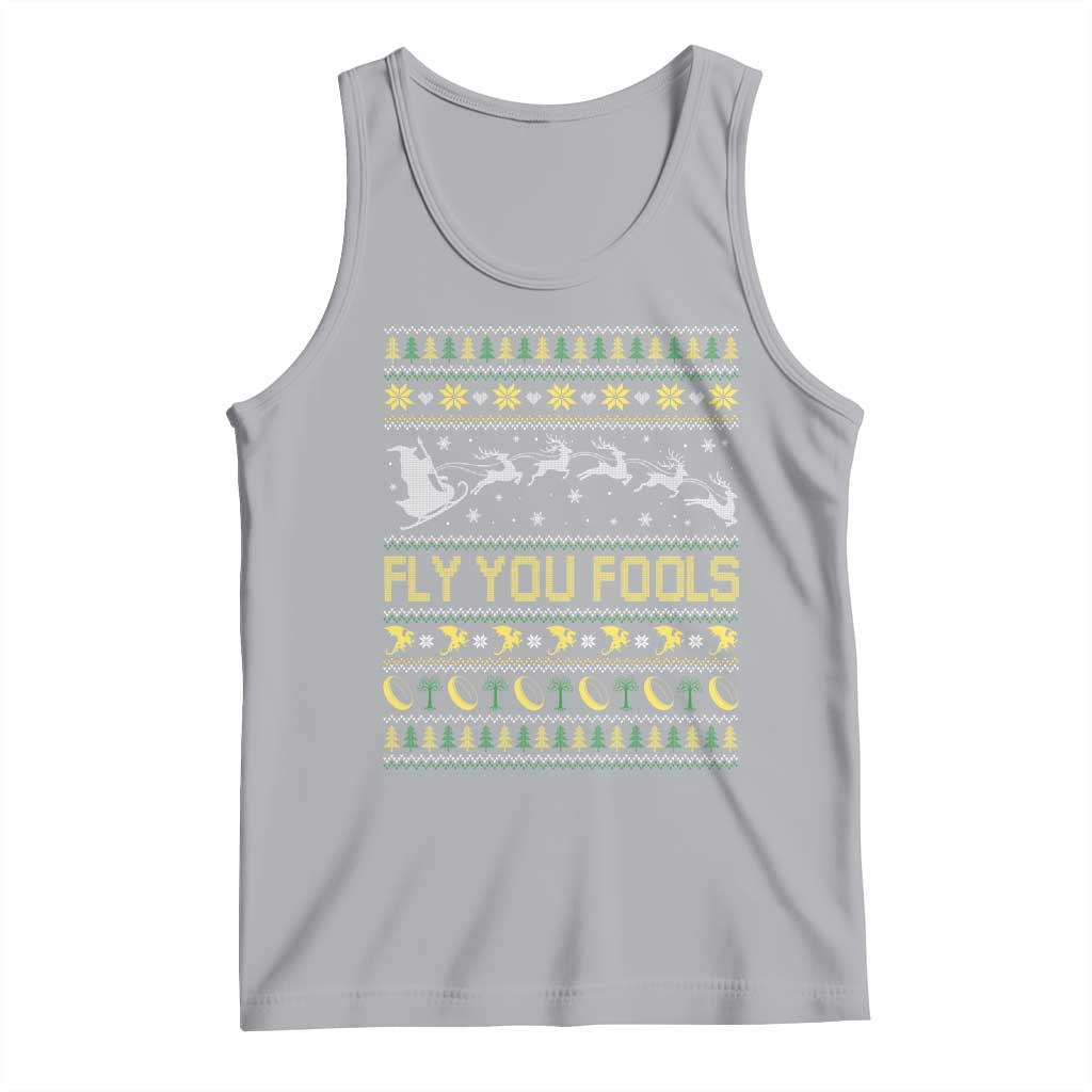 Funny Fly You Fools Christmas Tank Top Fantasy Movie Xmas Wizard Santa TS11 Athletic Heather Print Your Wear