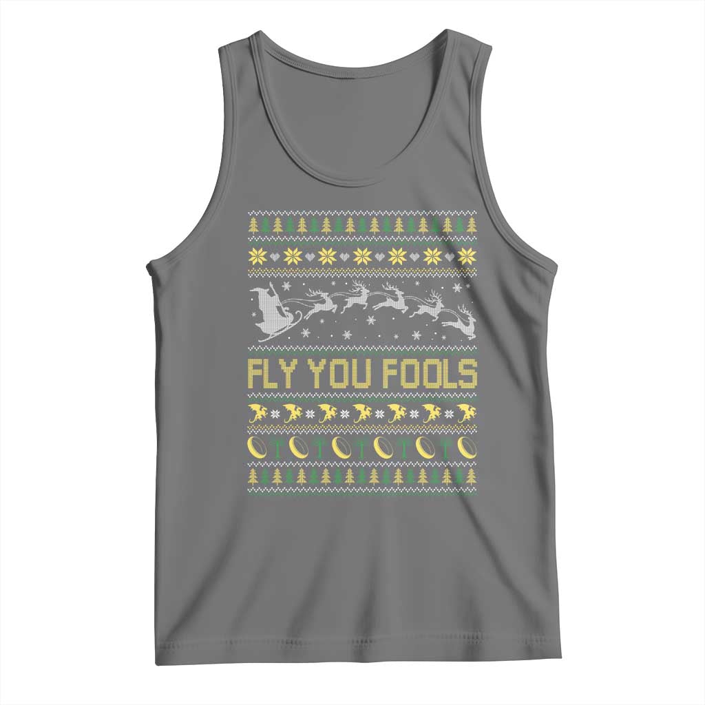 Funny Fly You Fools Christmas Tank Top Fantasy Movie Xmas Wizard Santa TS11 Black Heather Print Your Wear