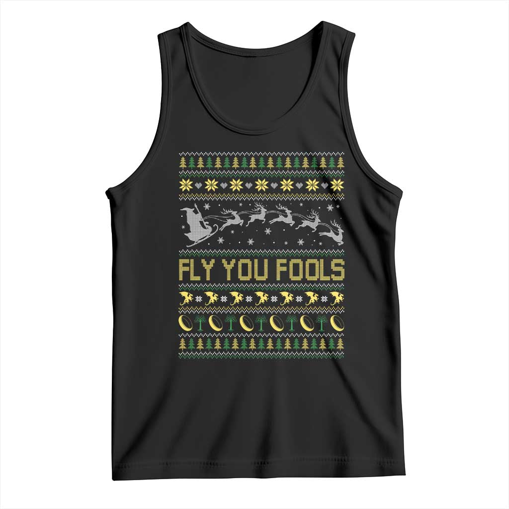 Funny Fly You Fools Christmas Tank Top Fantasy Movie Xmas Wizard Santa TS11 Black Print Your Wear