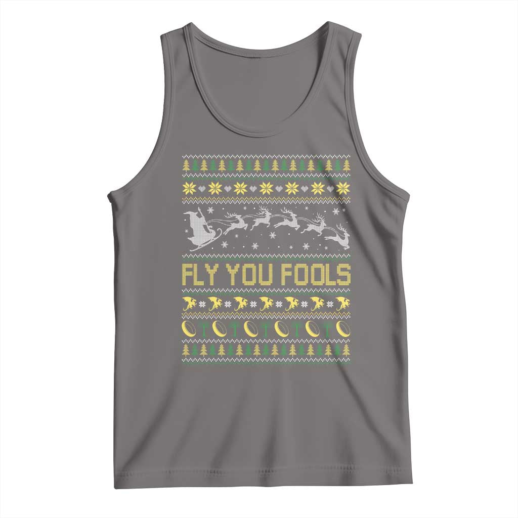 Funny Fly You Fools Christmas Tank Top Fantasy Movie Xmas Wizard Santa TS11 Deep Heather Print Your Wear