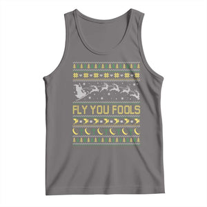 Funny Fly You Fools Christmas Tank Top Fantasy Movie Xmas Wizard Santa TS11 Deep Heather Print Your Wear