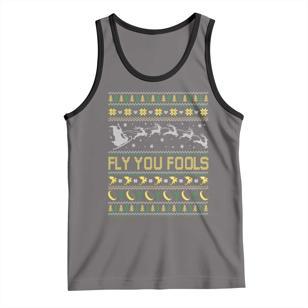 Funny Fly You Fools Christmas Tank Top Fantasy Movie Xmas Wizard Santa TS11 Deep Heather Black Print Your Wear