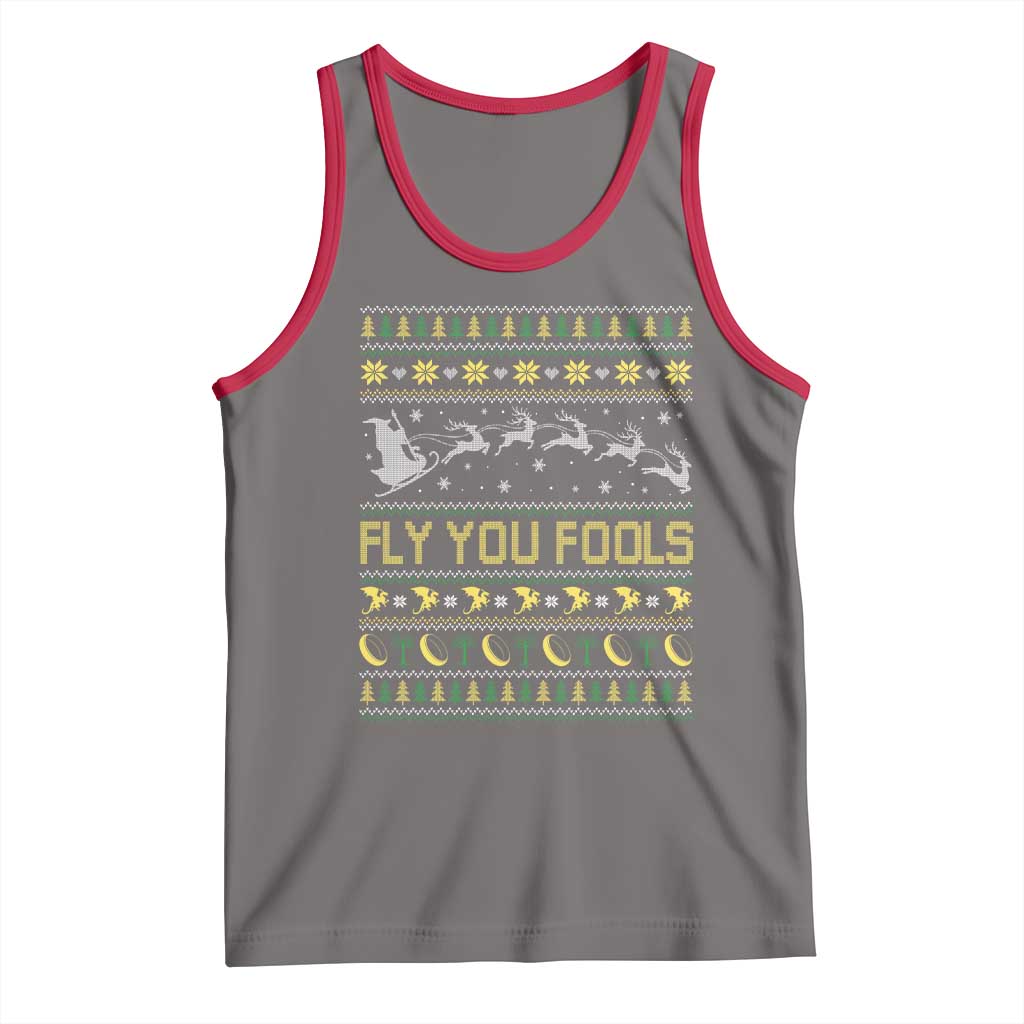 Funny Fly You Fools Christmas Tank Top Fantasy Movie Xmas Wizard Santa TS11 Deep Heather Red Print Your Wear