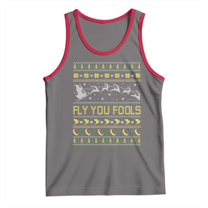 Funny Fly You Fools Christmas Tank Top Fantasy Movie Xmas Wizard Santa TS11 Deep Heather Red Print Your Wear
