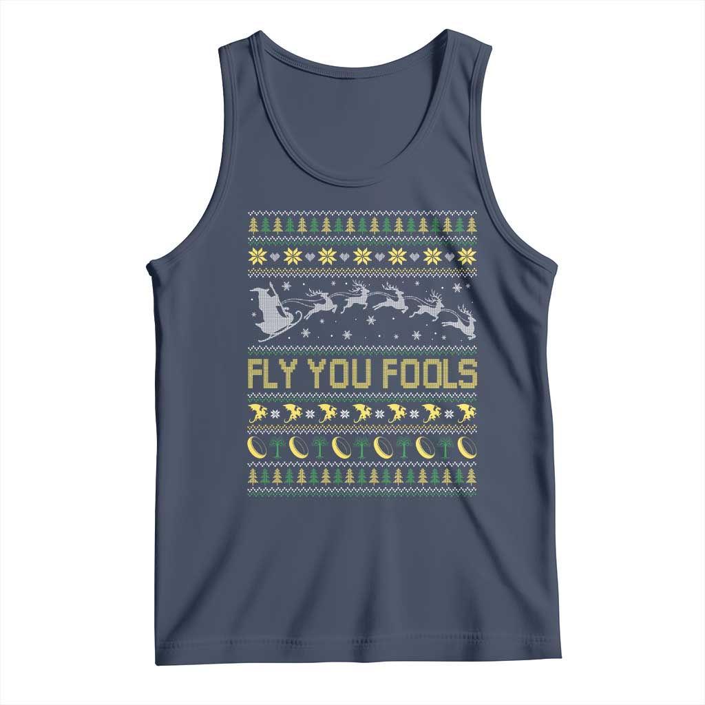 Funny Fly You Fools Christmas Tank Top Fantasy Movie Xmas Wizard Santa TS11 Navy Print Your Wear