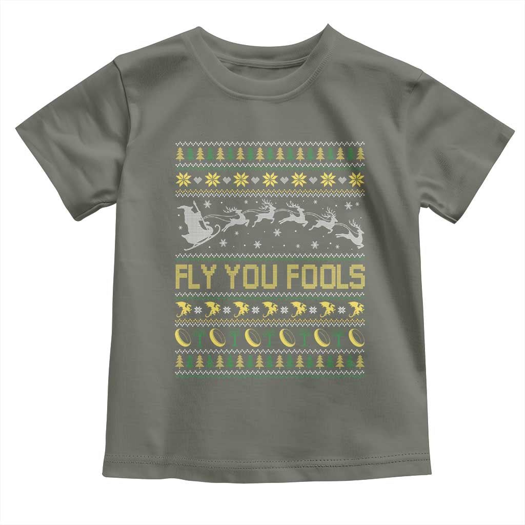 Funny Fly You Fools Christmas Toddler T Shirt Fantasy Movie Xmas Wizard Santa TS11 Military Green Print Your Wear