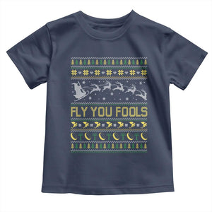Funny Fly You Fools Christmas Toddler T Shirt Fantasy Movie Xmas Wizard Santa TS11 Navy Print Your Wear