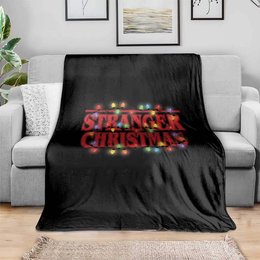 Stranger Christmas Throw Blanket Funny Xmas Alphabet Neon Lights Movie TS11 Print Your Wear