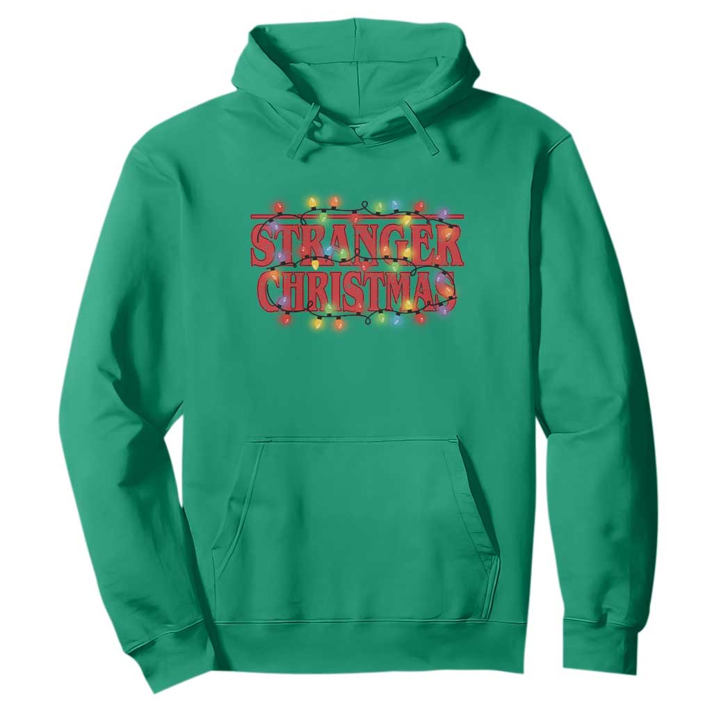 Stranger Christmas Hoodie Funny Xmas Alphabet Neon Lights Movie TS11 Irish Green Print Your Wear