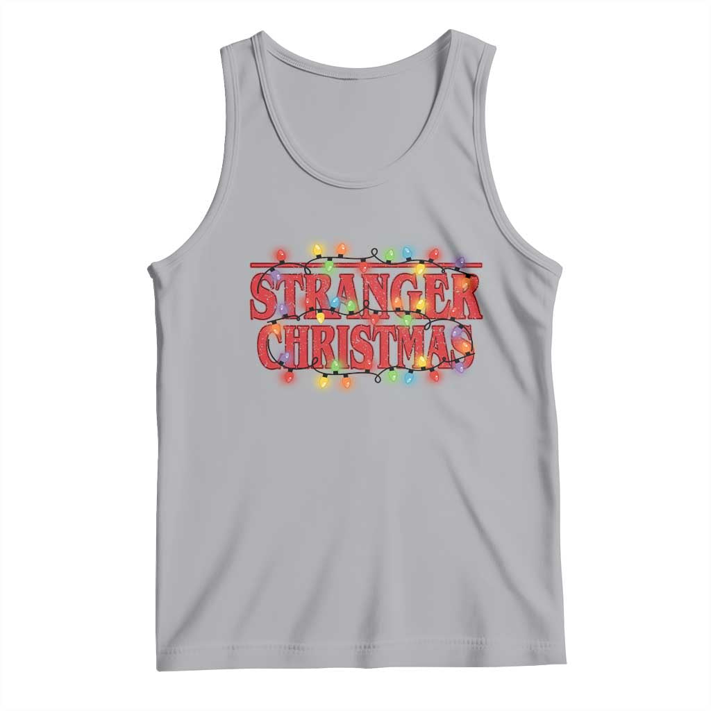 Stranger Christmas Tank Top Funny Xmas Alphabet Neon Lights Movie TS11 Athletic Heather Print Your Wear